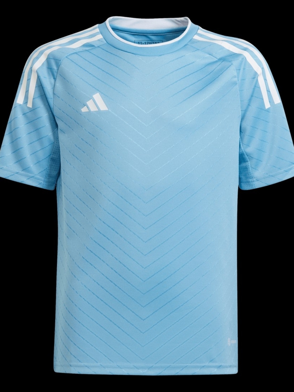 adidas Light Blue Short Sleeve Youth Sport Jersey with White Stripes